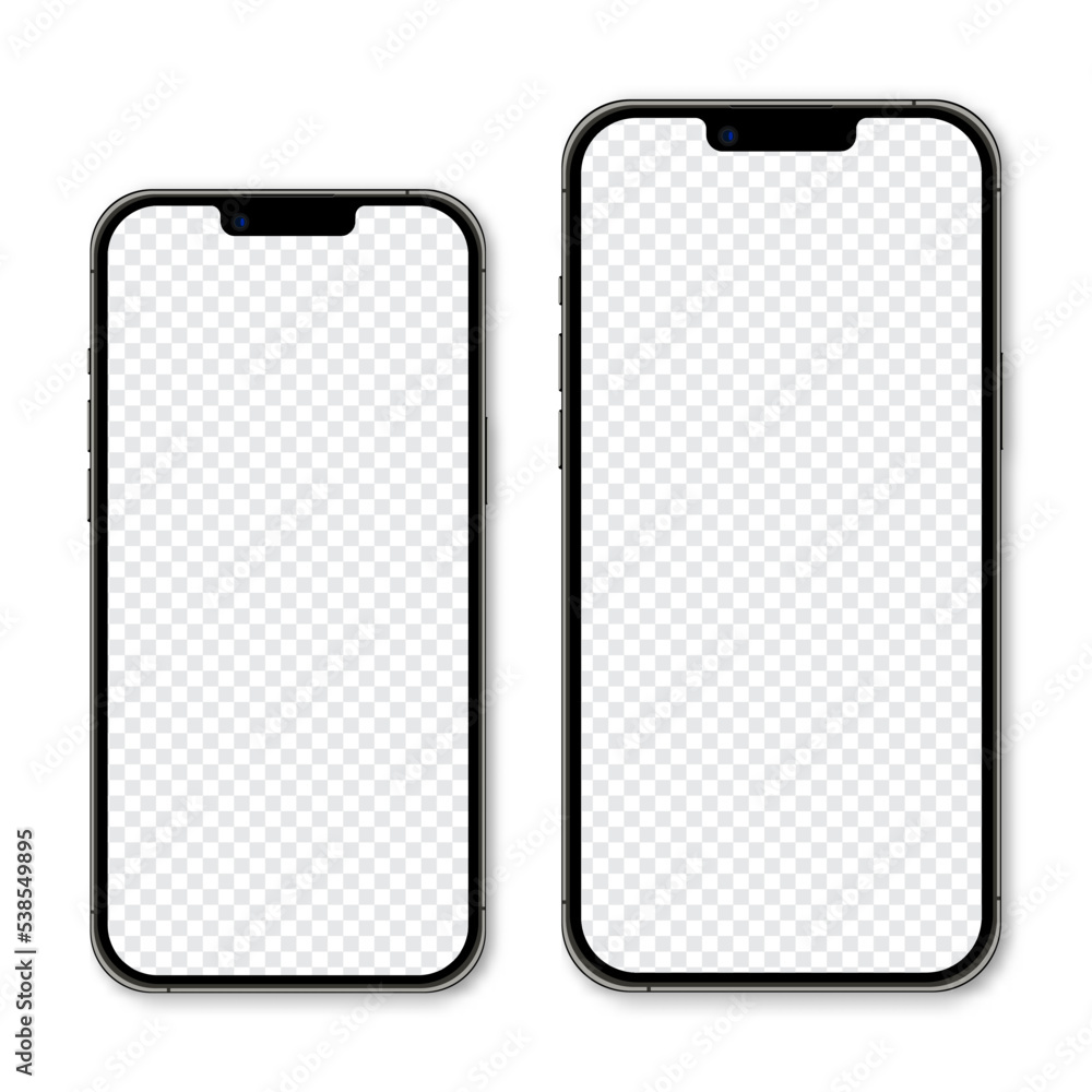 Realistic model smartphone. Smartphone mockup. Device front view. 3D mobile phone with shadow. Vector illustration Realistic model smartphone. Smartphone mockup. Device front view. 3D mobile phone with shadow. Vector illustration