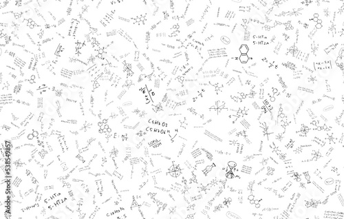 mathematical, physical formulas. scientific educational background. vector.