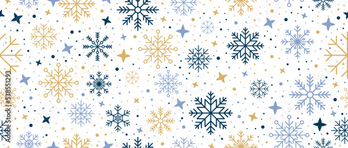 Fotografia Abstract snowflake seamless border