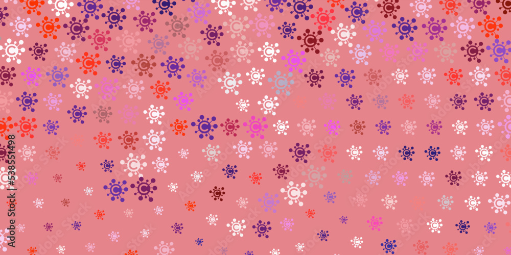 Light Pink, Red vector template with flu signs. Light Pink, Red vector template with flu signs.