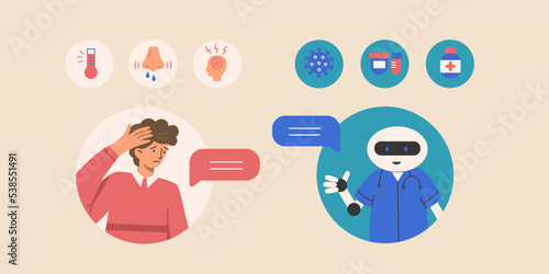 Patient communicates with medical chatbot.