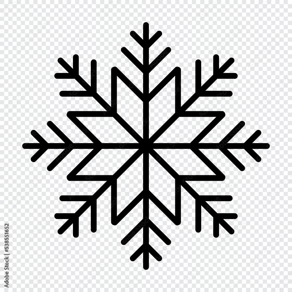Snowflake. Snowflake icon. Simple snowflake icon in line style design. Snow snowflake symbol. Vector illustration