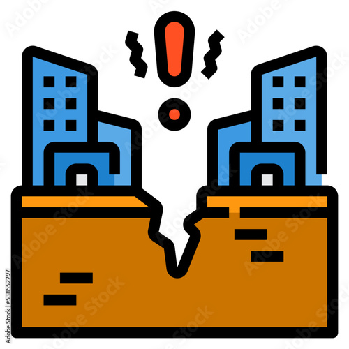 earthquake filled outline icon