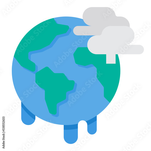 global warming flat icon