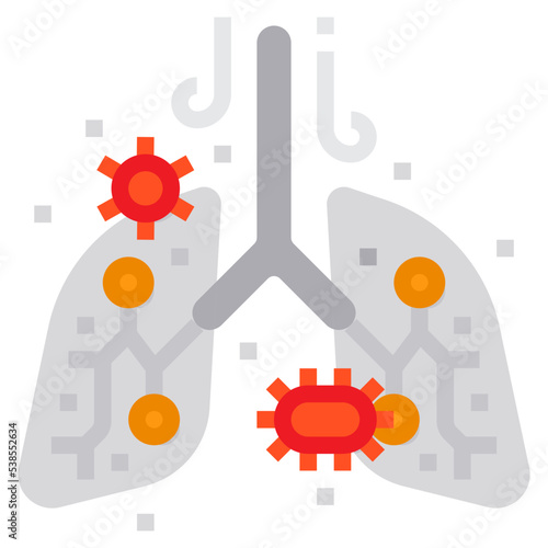 lung flat icon