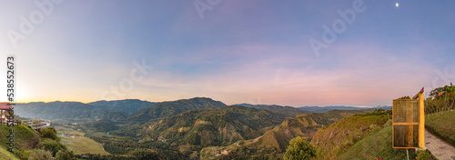 sunset in the mountains in San Jose de Isnos Huila