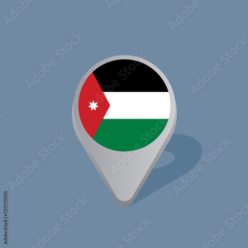 Illustration of Jordan flag Template