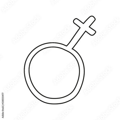 Hand drawn illustration of Gender symbol female