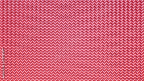 Red retro art waves isolated on white background.. seamless zig zag line texture abstract geometry background,3d rendering