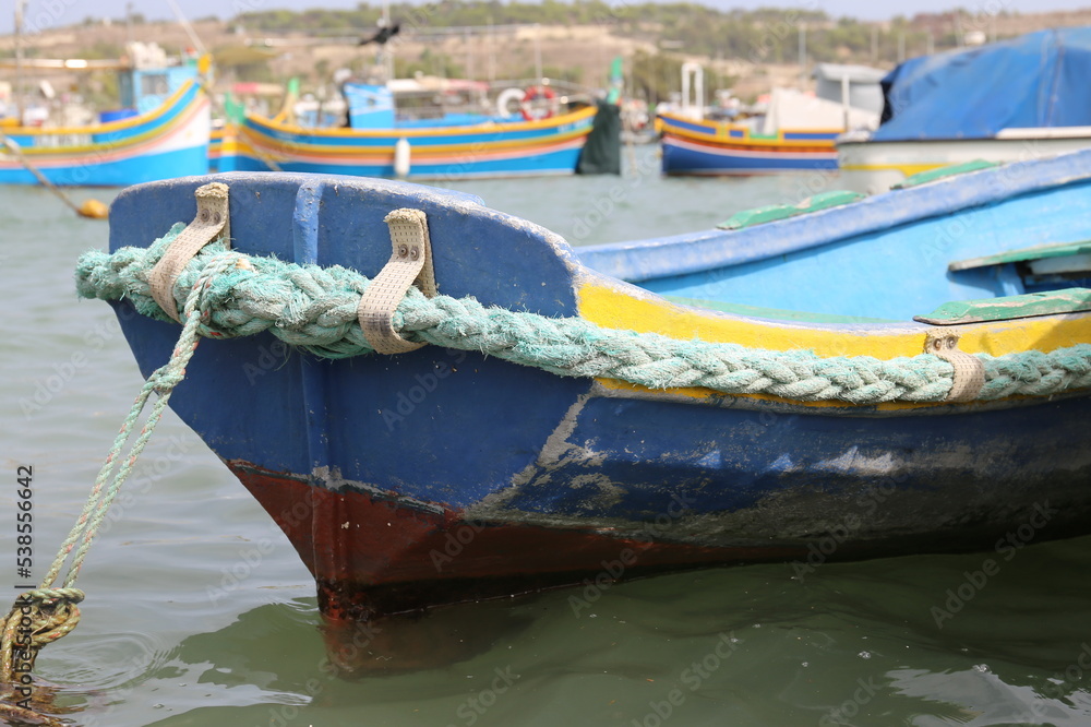 traditional colored fisherman's boat in Malta
