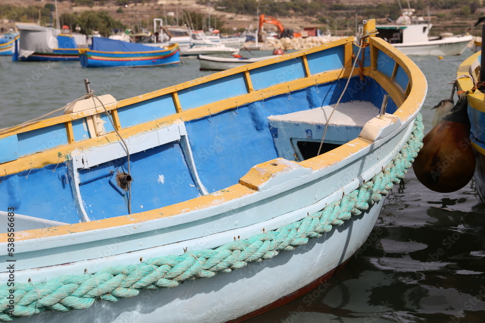 traditional colored fisherman's boat in Malta traditional colored fisherman's boat in Malta