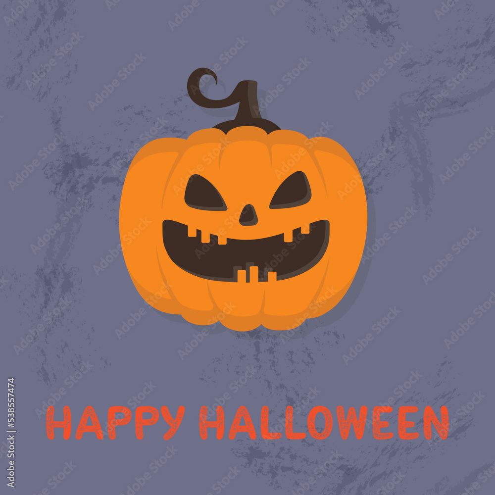 Halloween card with funny pumpkin. Vector illustration Halloween card with funny pumpkin. Vector illustration