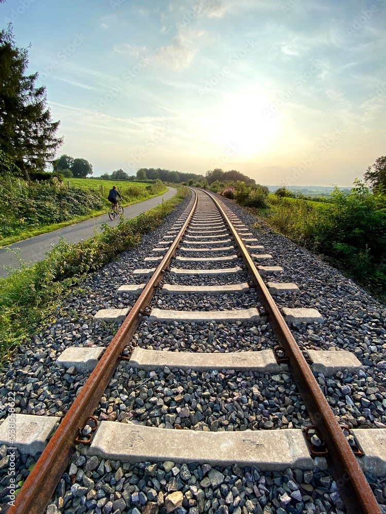 Fototapeta premium railway tracks in the countryside