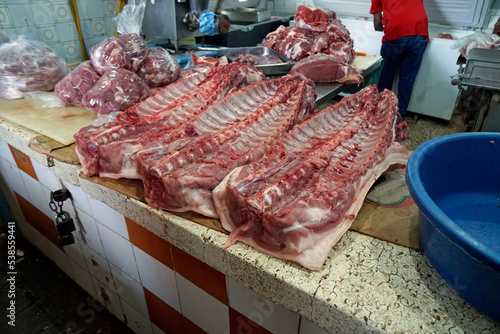 fresh meat from a local market