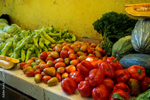 fresh vegetables from a local market in la romona photo