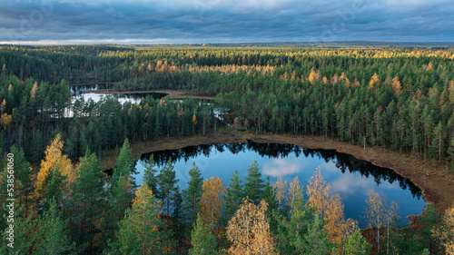 autumn landscape of the lake from a height