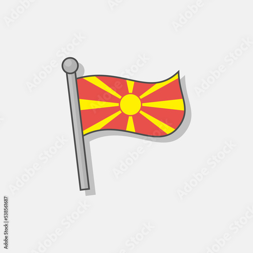 Bilde på lerret Illustration of Macedonia flag Template