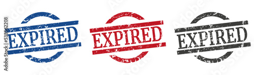 expired stamp. expired round isolated sign. expired label set