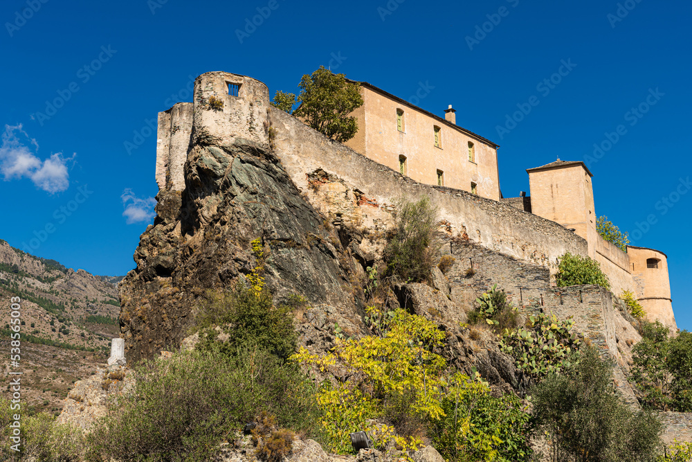 
Citadel built on top of a hill in Corte town, Corsica island, France