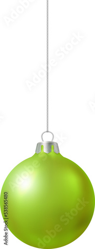 3D realistic Chiristmas ornament decoration green bauble ball