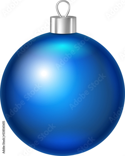 3D realistic Chiristmas ornament decoration blue bauble ball