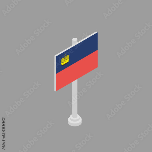 Illustration of Liechtenstein flag Template