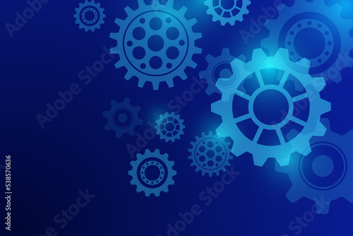 Abstract gears blue future background