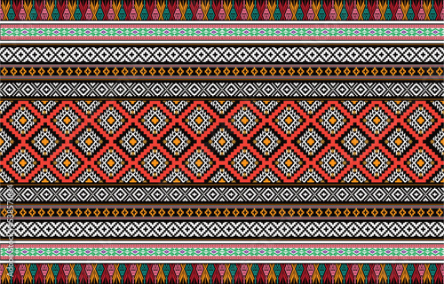 Geometric vector background with sacral tribal ethnic elements. Traditional triangles gypsy geometric forms sprites tribal themes apparel fabric tapestry print