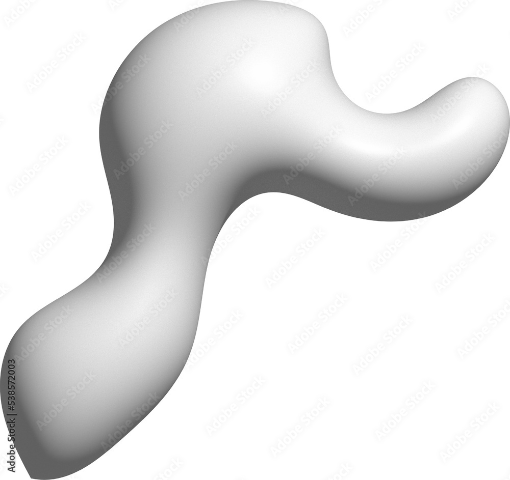 3D abstract blob freeform shape decoration