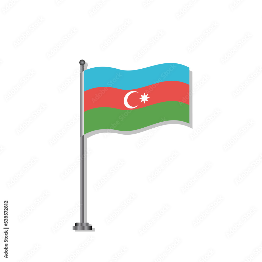 Illustration of Azerbaijan flag Template Illustration of Azerbaijan flag Template