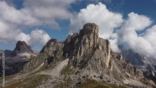 Passo Giau Pass, Ra Gusela and Averau Alpine Mountain in Dolomites, Veneto Italy