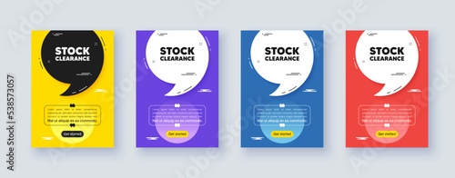 Poster frame with quote, comma. Stock clearance sale tag. Special offer price sign. Advertising discounts symbol. Quotation offer bubble. Stock clearance message. Vector