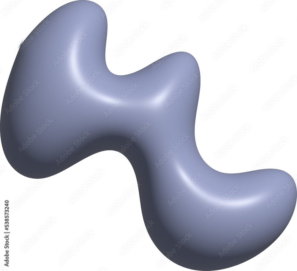 3D abstract blob freeform shape decoration