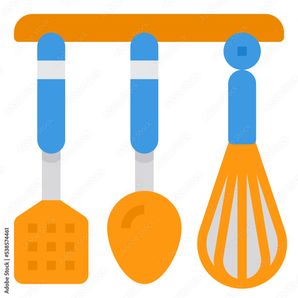 kitchen utensils flat icon