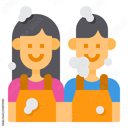 housekeeper flat icon