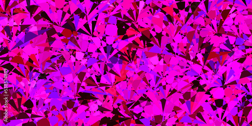 Dark Purple  Pink vector template with triangle shapes.