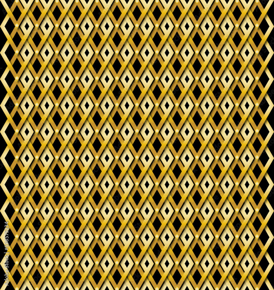 golden seamless geometric shape pattern design vector on black color golden seamless geometric shape pattern design vector on black color