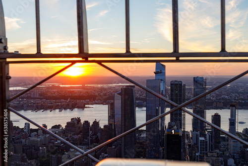 sunset over the city
