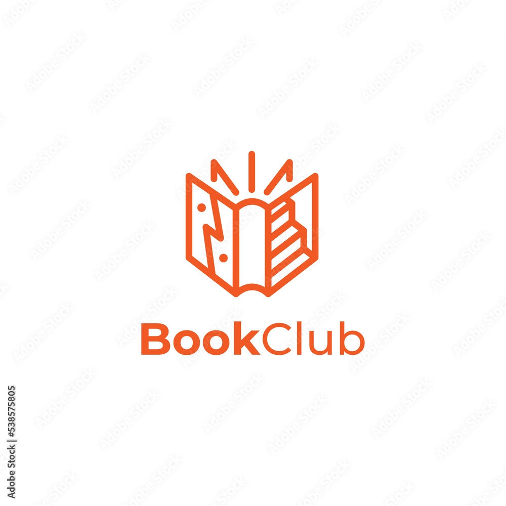 clean book club one line logo for library or student education design inspiration clean book club one line logo for library or student education design inspiration