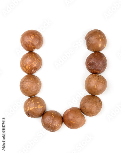 Wallpaper Mural the letter "U" from a macadamia shell on a white background Torontodigital.ca