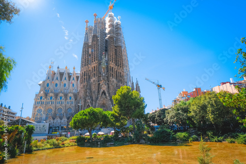 Basilica Sagrada Familia during sunny day