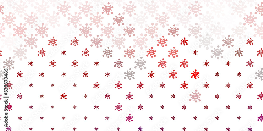 Light Pink vector background with covid-19 symbols.