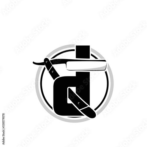 letter d logo design barbershop