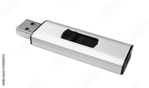 Modern usb flash drive isolated on white