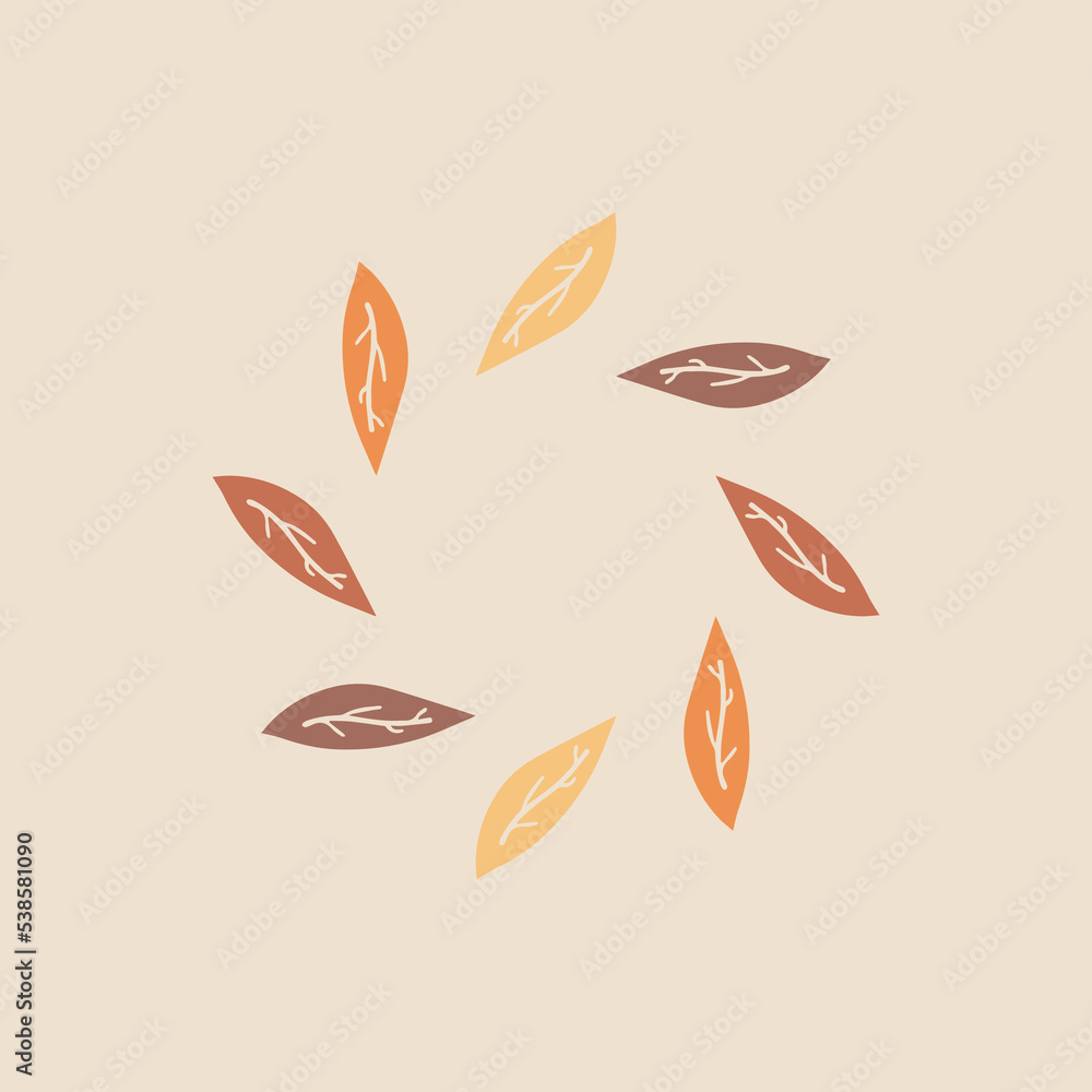 Obraz premium circle frame design with leaf shape