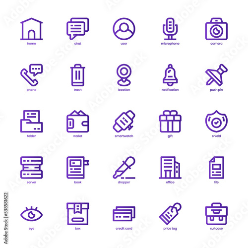Essential Element icon pack for your website, mobile, presentation, and logo design. Essential Element icon basic line gradient design. Vector graphics illustration and editable stroke.