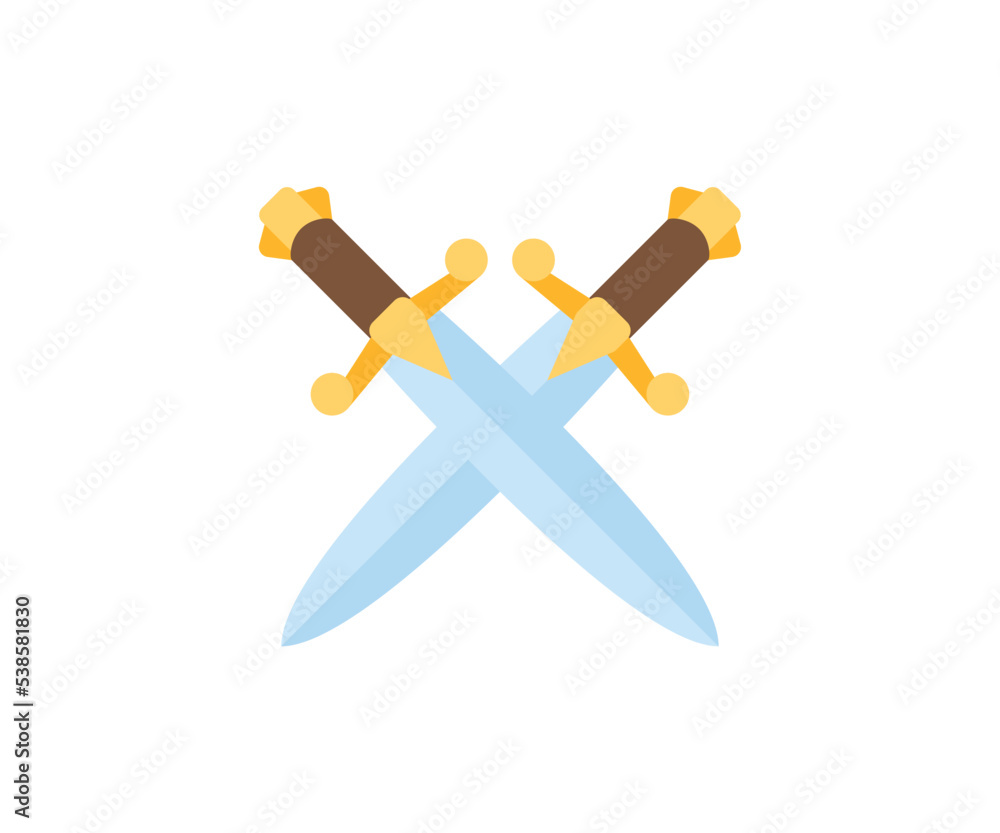 Crossed swords vector isolated icon. Emoji illustration. Crossed swords ...