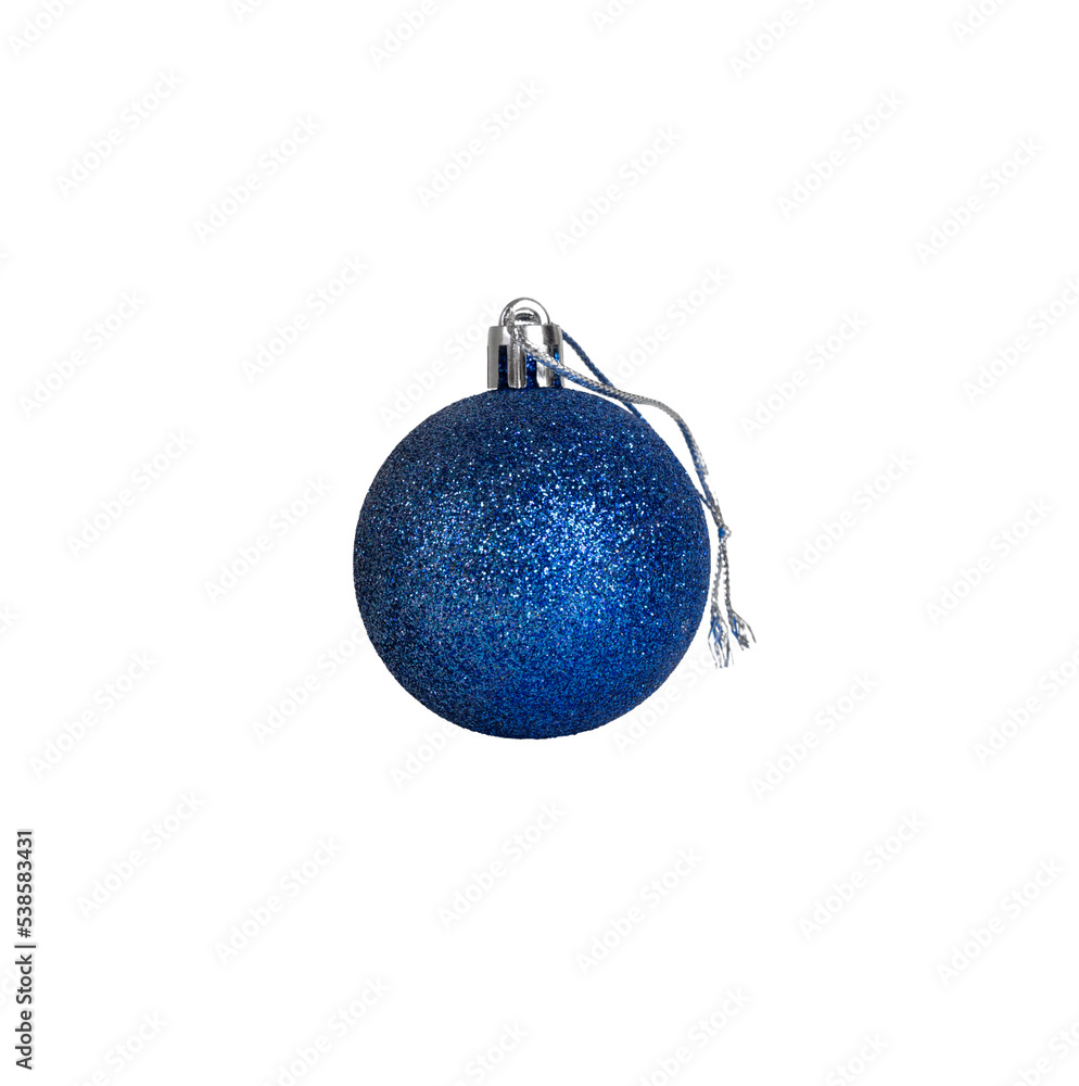 dark blue christmas ball with blue sequins isolated dark blue christmas ball with blue sequins isolated