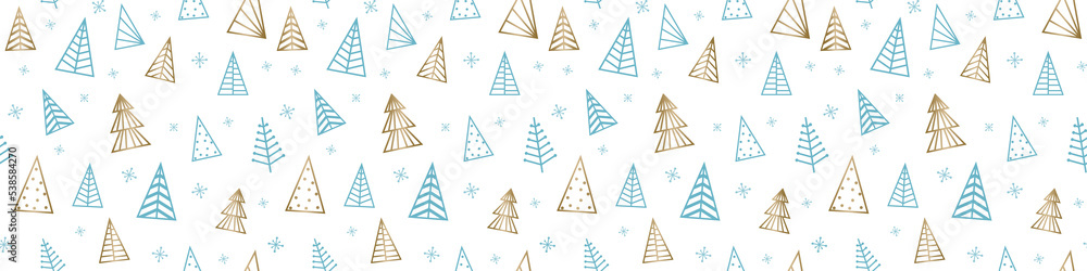 Golden Christmas trees - transparent background. Banner. PNG illustration Golden Christmas trees - transparent background. Banner. PNG illustration