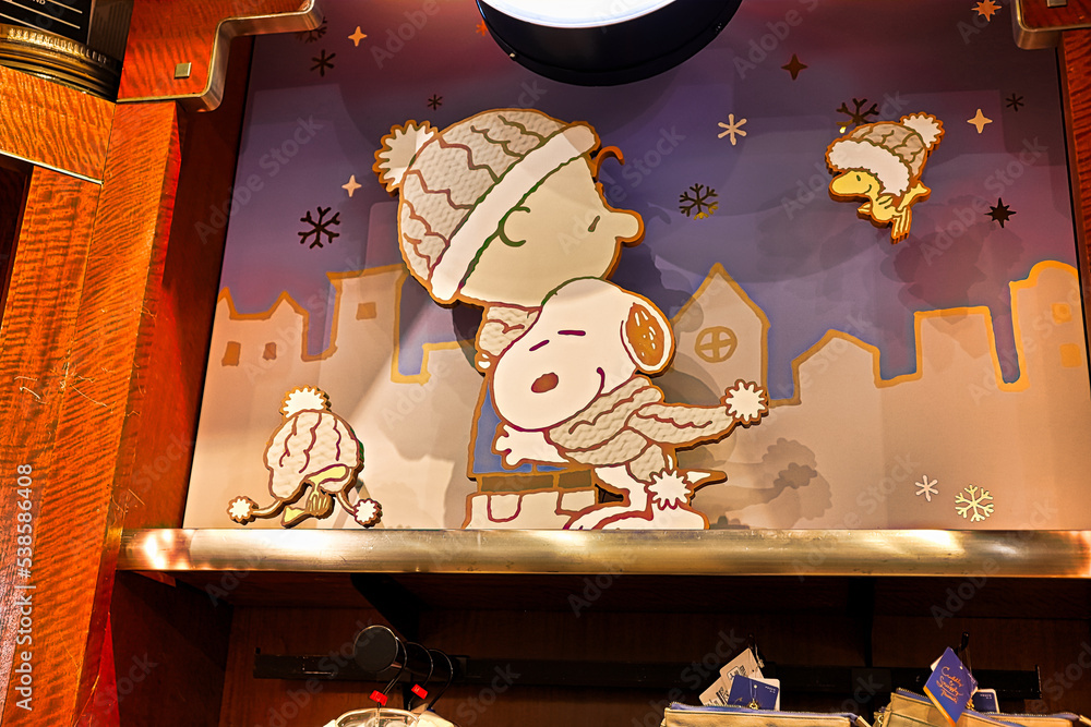 Osaka, Japan - Oct 21, 2022: Wall Art of Snoopy's merchandise Shop at  Universal Studios Japan. Stock-Foto | Adobe Stock